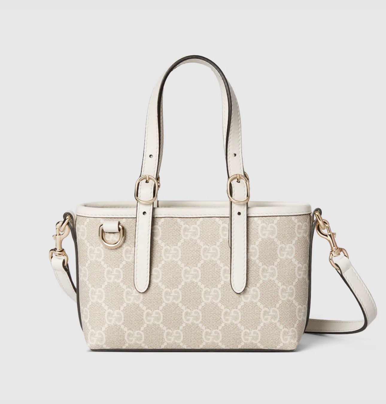 GG EMBLEM MINI BAG BEIGE/WHITE