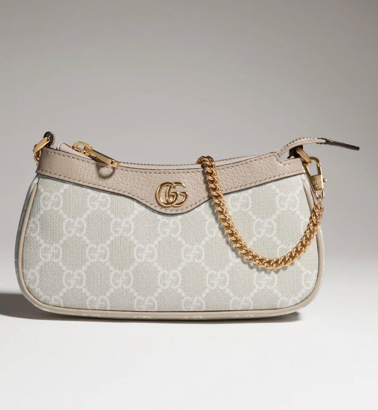 OPHIDIA MINI CHAIN BAG BEIGE/WHITE