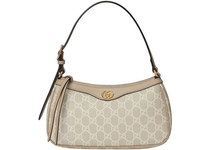 GUCCI OPHIDIA SHOULDER BAG BEIGE/WHITE